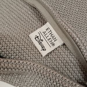 Disney x Ethan Allen Glimmer Knit Pillow Silver Metallic *PAIR*